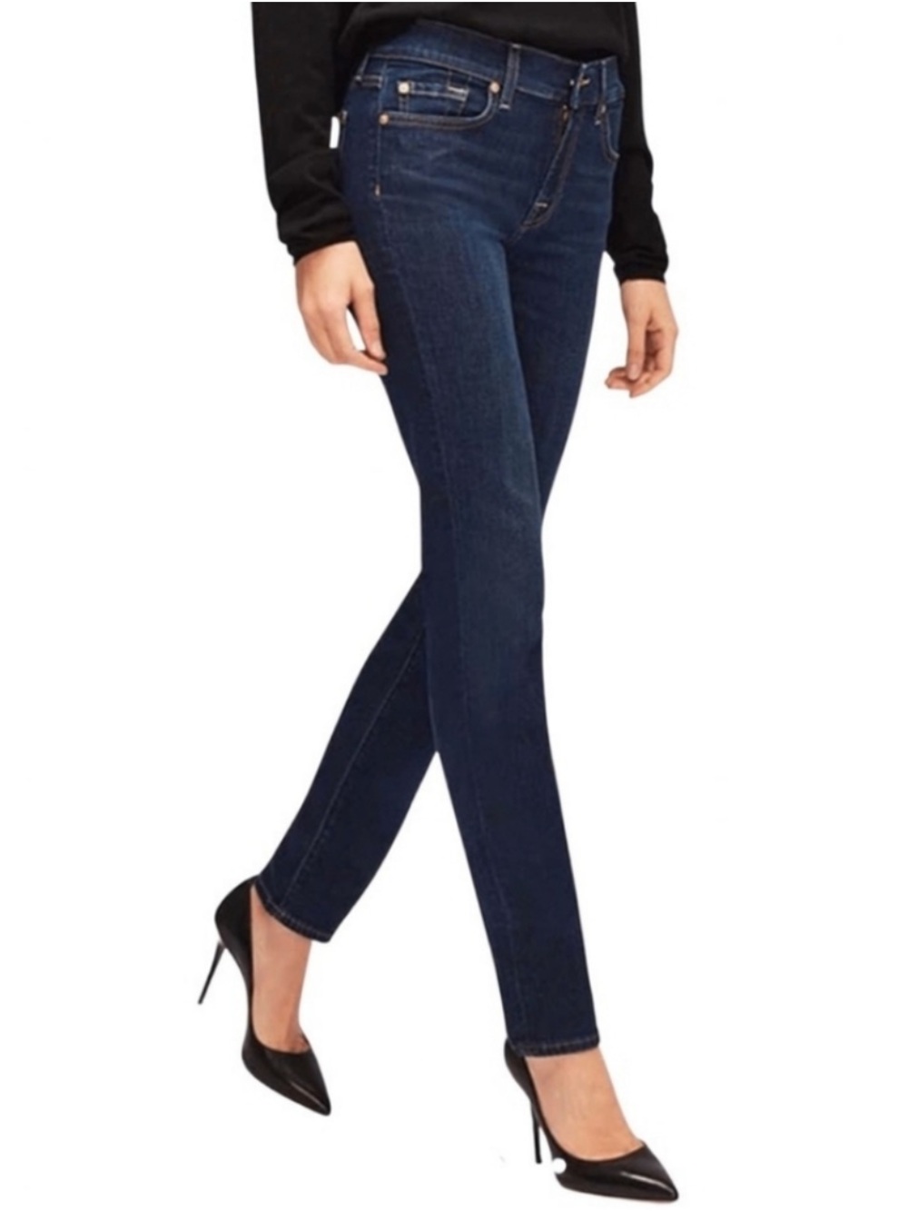 7 For All Mankind ROXANNE Dark Wash Straight Leg Jeans